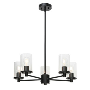 Modern 5-Light Black Chandelier