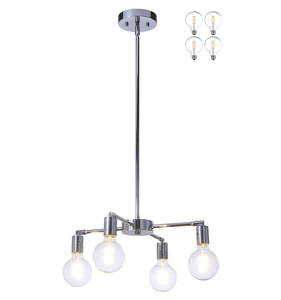 Modern Adjustable 4-Light Chromed Chandelier
